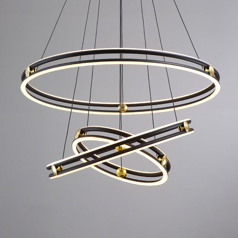 Patricia - Modern Multi Tiered Black Pendant Lamp