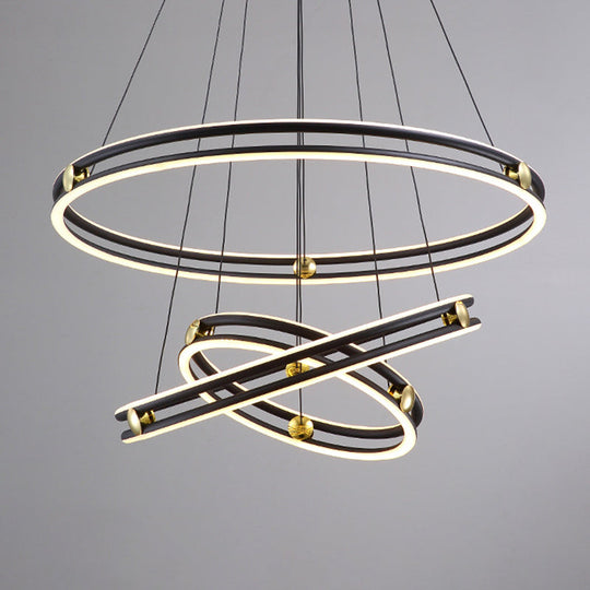 Patricia - Modern Multi Tiered Black Pendant Lamp