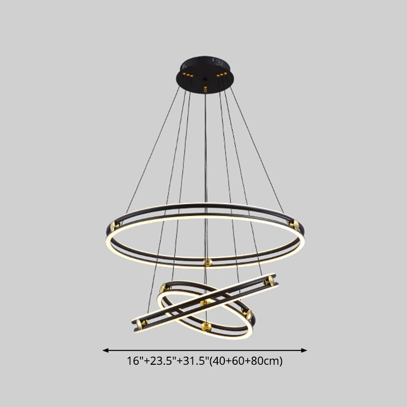 Patricia - Modern Multi Tiered Black Pendant Lamp