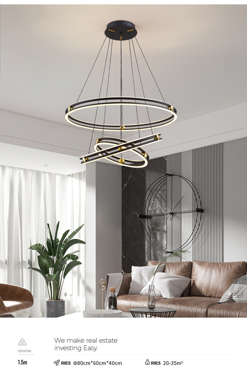 Patricia - Modern Multi Tiered Black Pendant Lamp