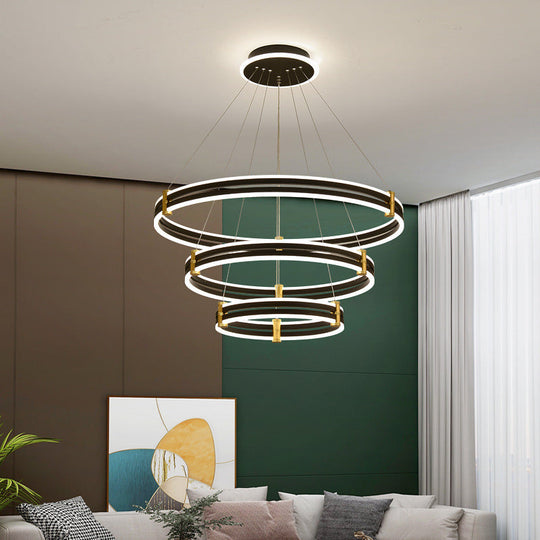 Stella - Led Chandelier: Modern Ring Pendant Light