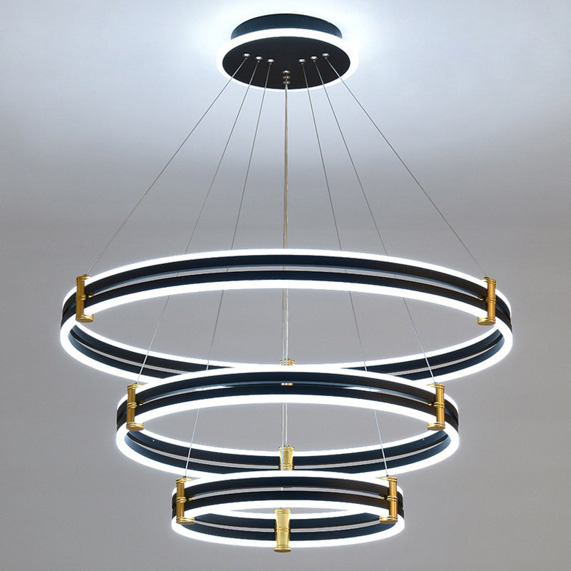 Stella - Led Chandelier: Modern Ring Pendant Light