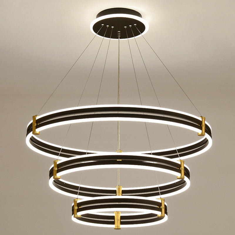 Stella - Led Chandelier: Modern Ring Pendant Light