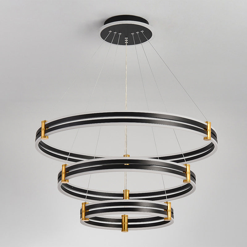 Stella - Led Chandelier: Modern Ring Pendant Light