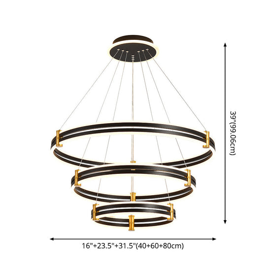 Stella - Led Chandelier: Modern Ring Pendant Light