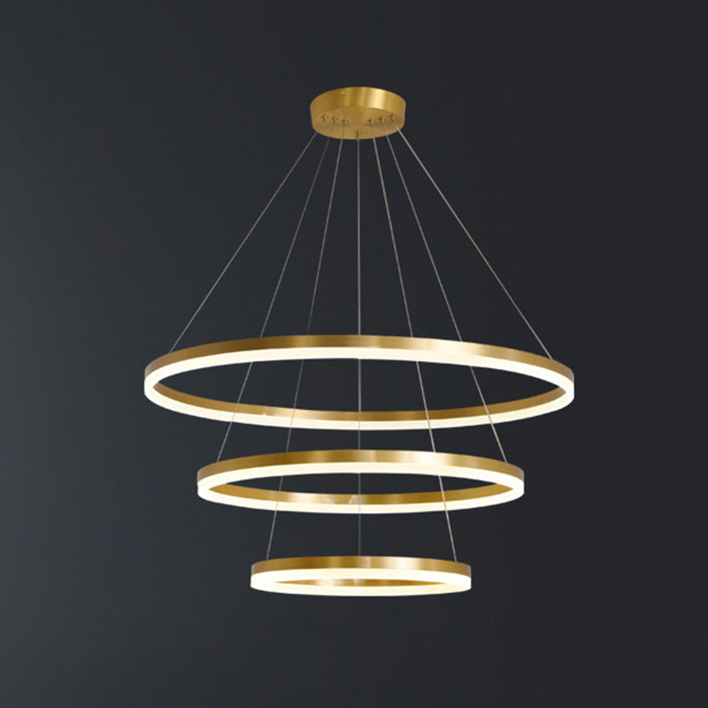 Rastaban - Ring - Shaped Led Chandelier: Modern Simplicity Design Gold / 16 + 23.5 + 31.5 Down