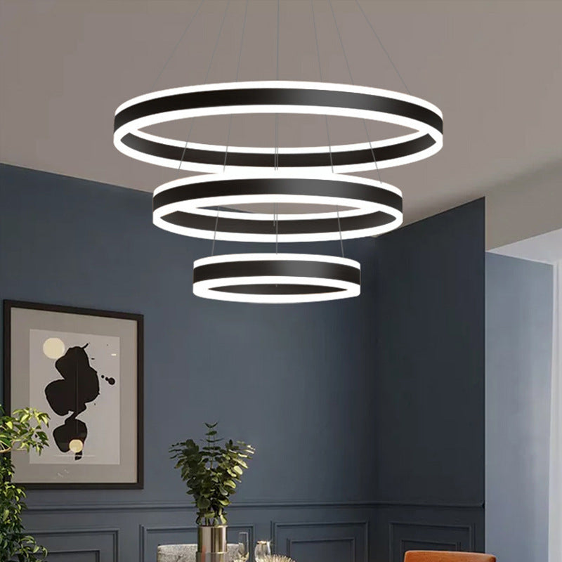 Francesca - Modern 23.6 + 31.5 + 39.3 Diameter 3 - Tiered Led Chandelier Aluminum Ring - Shaped