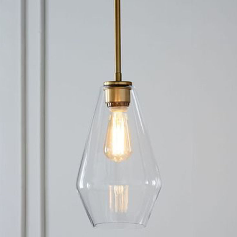 Cup - Shape Minimalist Pendant Lighting Fixture With Glass Shade Clear / 7’