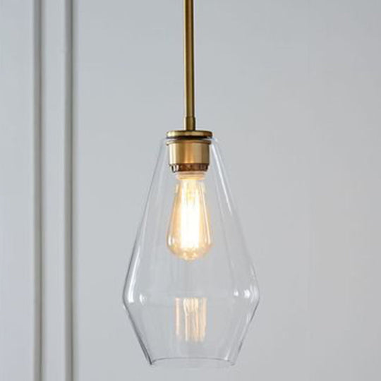 Cup - Shape Minimalist Pendant Lighting Fixture With Glass Shade Clear / 7’