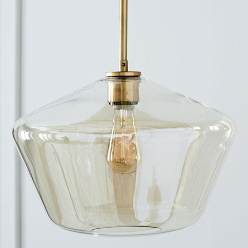 Cup - Shape Minimalist Pendant Lighting Fixture With Glass Shade