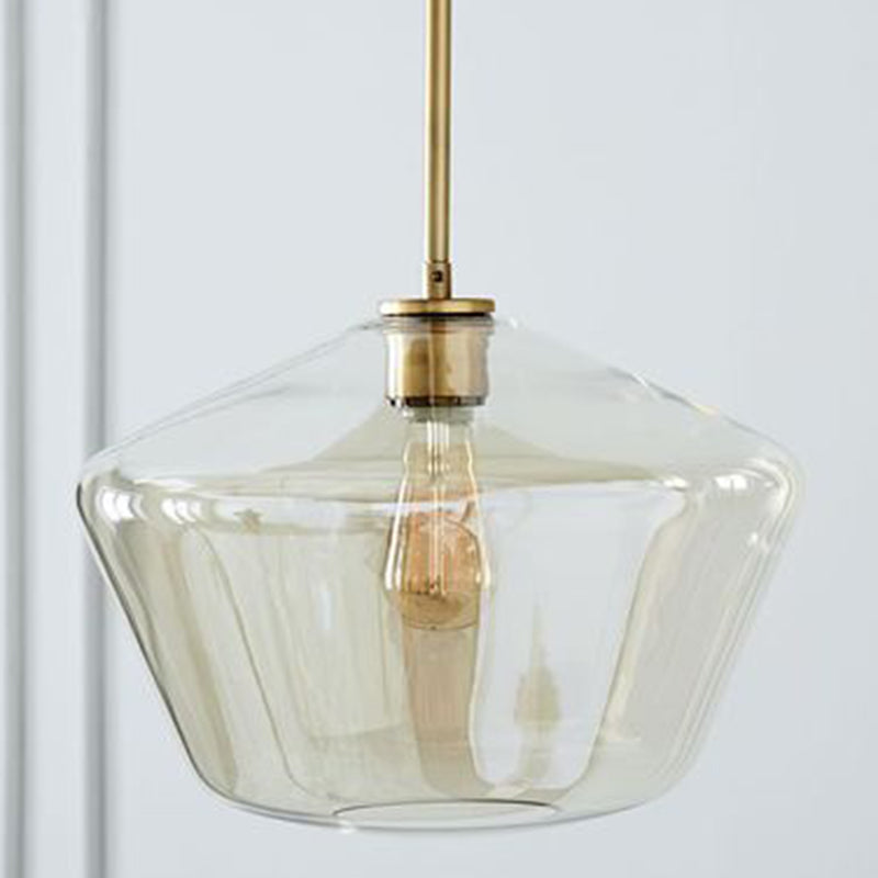 Cup - Shape Minimalist Pendant Lighting Fixture With Glass Shade