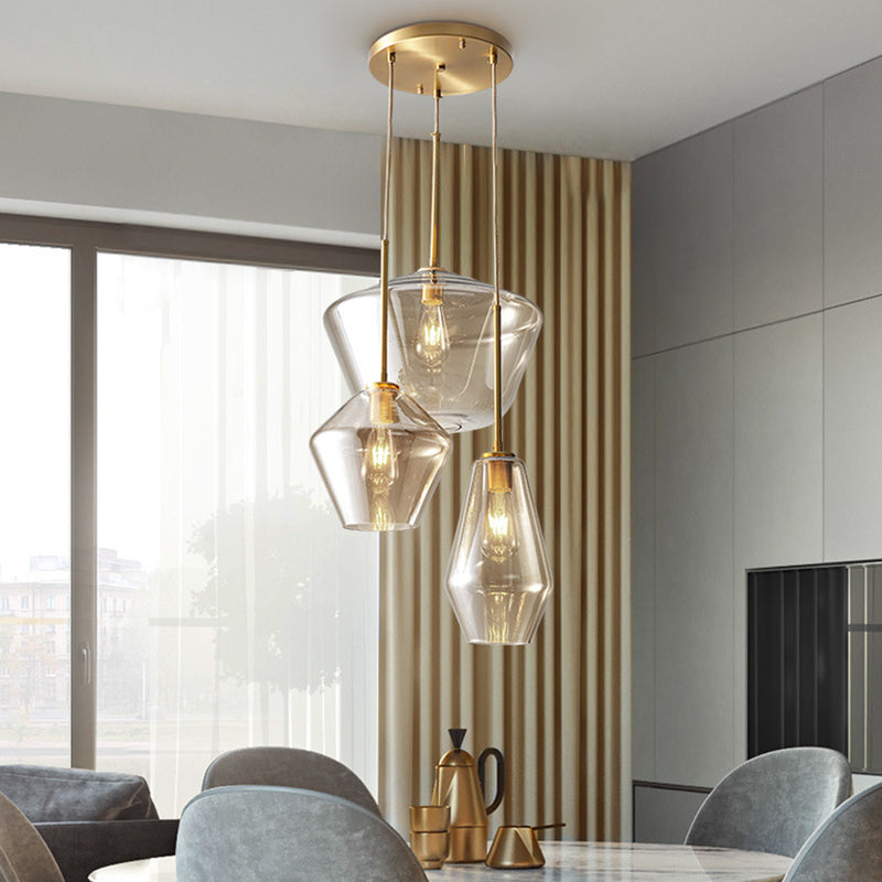 Cup - Shape Minimalist Pendant Lighting Fixture With Glass Shade