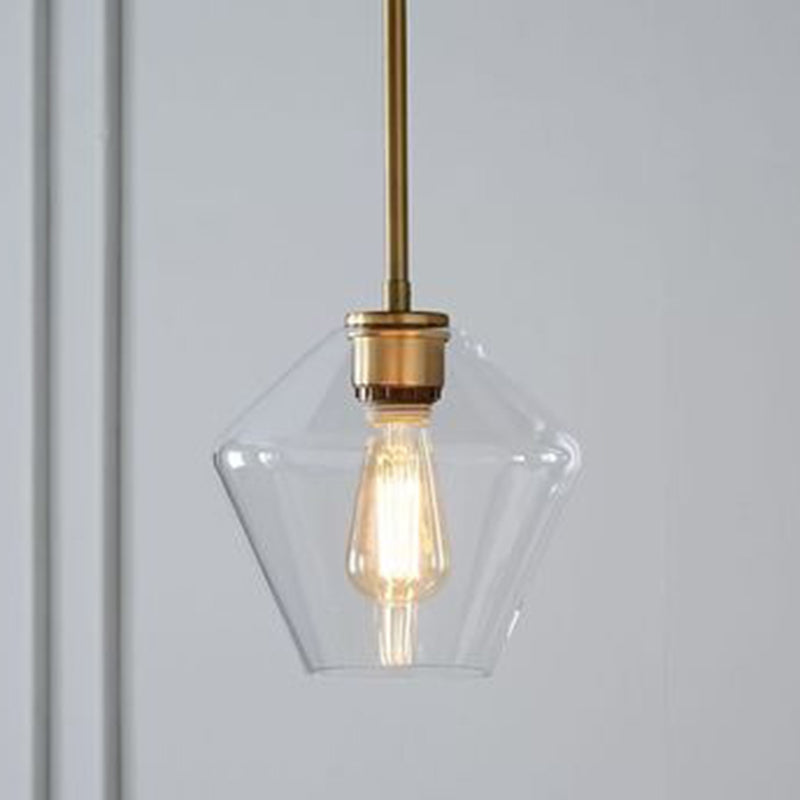 Cup - Shape Minimalist Pendant Lighting Fixture With Glass Shade Clear / 9’