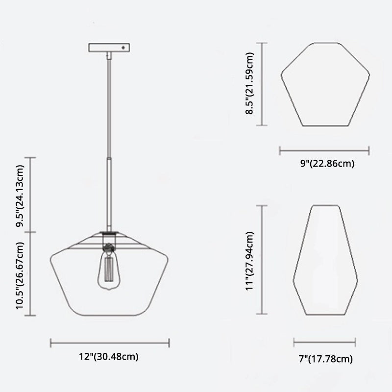 Cup - Shape Minimalist Pendant Lighting Fixture With Glass Shade