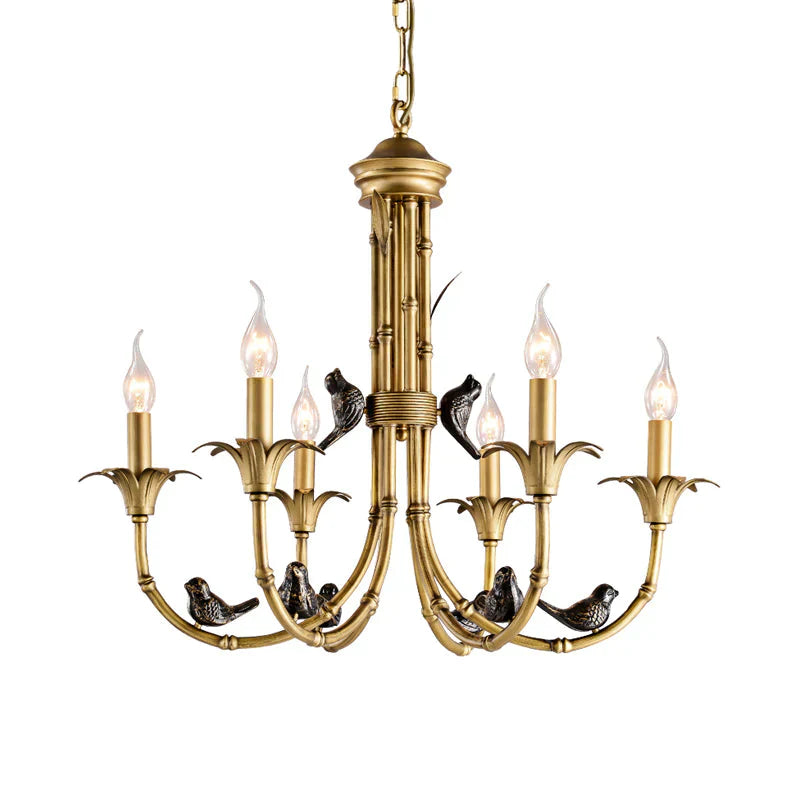 3/6/8 Lights Candelabra Ceiling Chandelier Rustic Brass Metal Pendant Lighting For Living Room