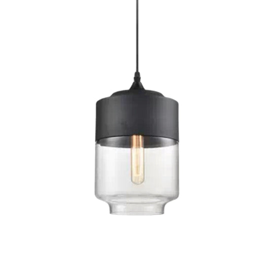 Emma - Retro Industrial Style Glass Pendant Ceiling Lights For Restaurant Clear / Lantern