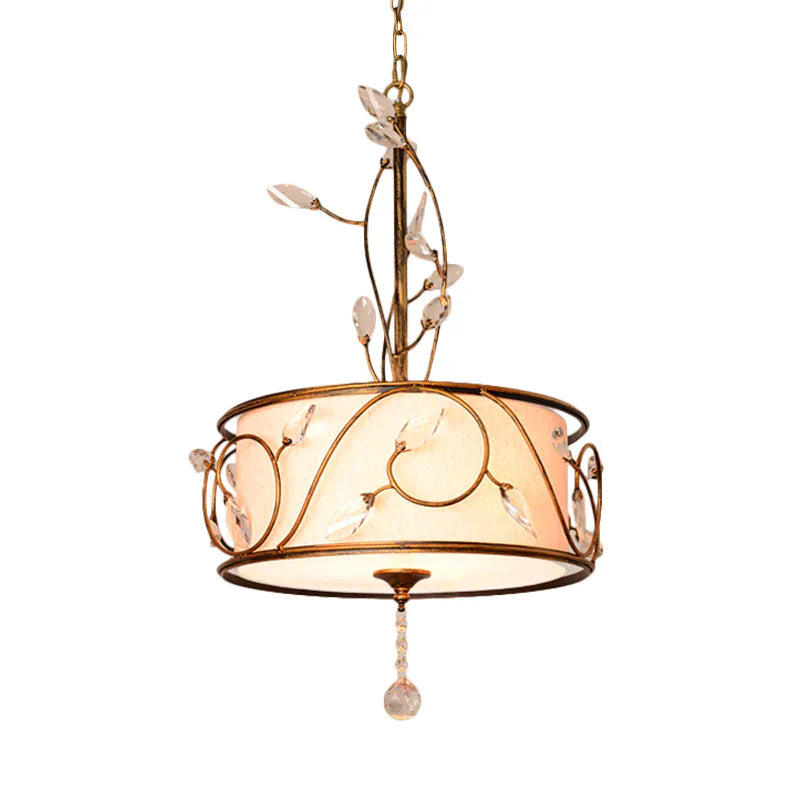 Iron Gold Ceiling Chandelier 16’/19.5’ Dia 3 - Light Round Antique Suspension Pendant With