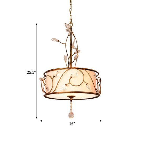 Iron Gold Ceiling Chandelier 16’/19.5’ Dia 3 - Light Round Antique Suspension Pendant With