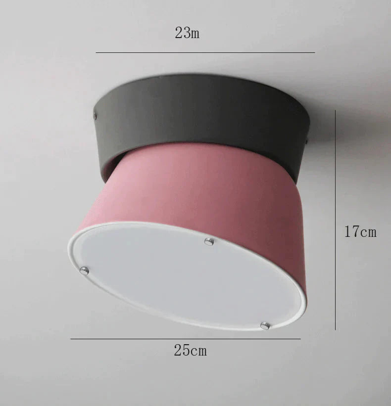 Simple Modern Living Room Light Bar Bedroom Study Color Macarone Ceiling Pink / Dia25Cm White Light