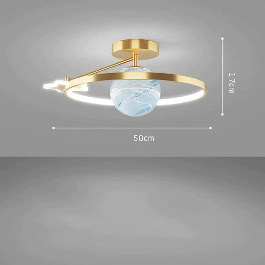 Simple Ceiling Lamp For Home Light In The Bedroom Luxury Planet Children’s Room Gold / A White Light