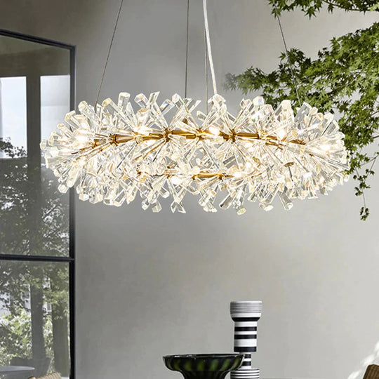 Elegant 18 - Head Crystal Pendant Light Chandelier - Traditional Style Clear Faceted Crystals