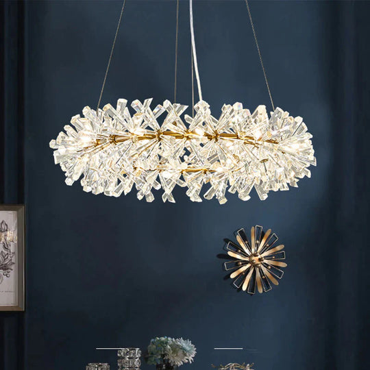 Elegant 18 - Head Crystal Pendant Light Chandelier - Traditional Style Clear Faceted Crystals