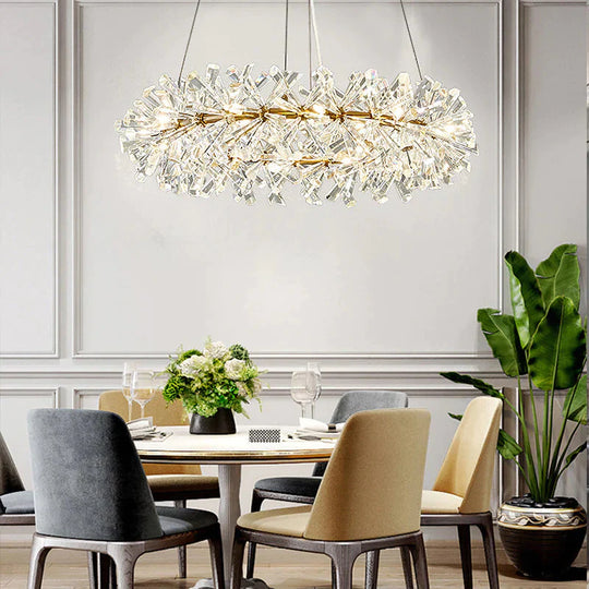Elegant 18 - Head Crystal Pendant Light Chandelier - Traditional Style Clear Faceted Crystals