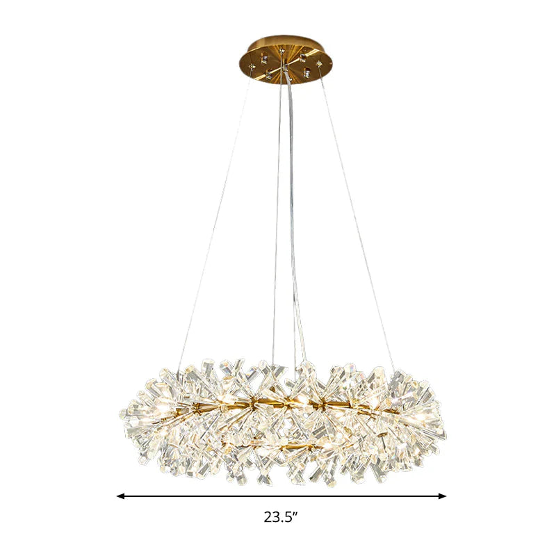 Elegant 18 - Head Crystal Pendant Light Chandelier - Traditional Style Clear Faceted Crystals