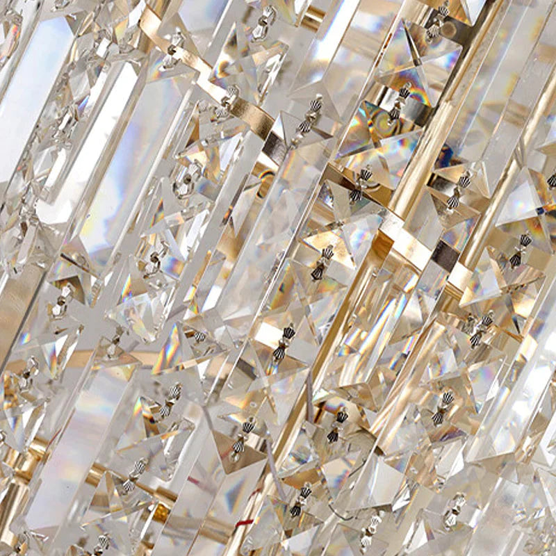 Gold 12 Heads Chandelier Lighting Modern Crystal Beaded Spiral Pendant Light