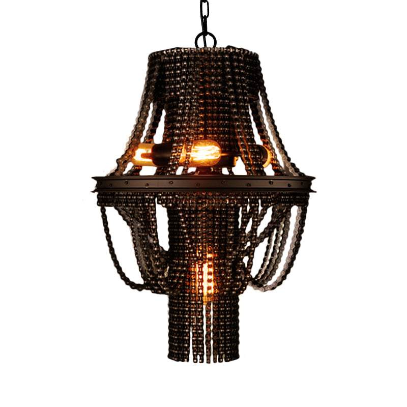 4 - Light Industrial Iron Black Chandelier Pendant Light Lighting