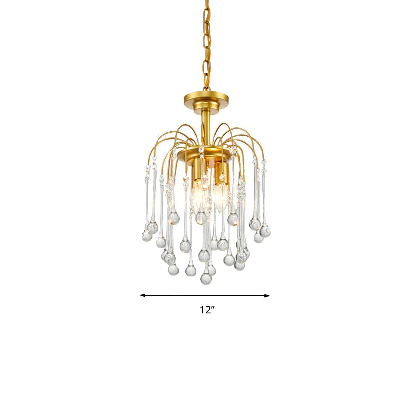 Clear/Deep Tan Crystal Sputnik Pendant Chandelier Traditionary 3/5/6 Bulbs Ceiling Hanging Light In