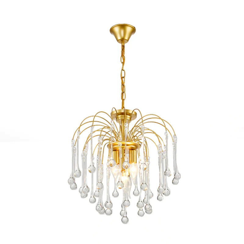 Clear/Deep Tan Crystal Sputnik Pendant Chandelier Traditionary 3/5/6 Bulbs Ceiling Hanging Light In