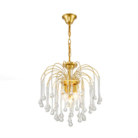 Clear/Deep Tan Crystal Sputnik Pendant Chandelier Traditionary 3/5/6 Bulbs Ceiling Hanging Light In