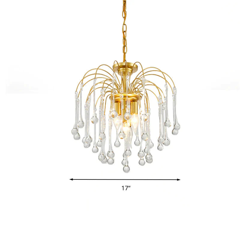 Clear/Deep Tan Crystal Sputnik Pendant Chandelier Traditionary 3/5/6 Bulbs Ceiling Hanging Light In