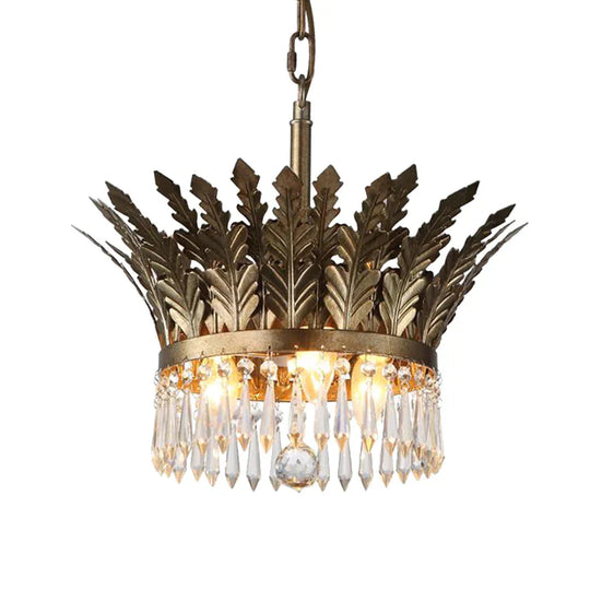 K9 Crystal 2 - Tier Hanging Chandelier Traditional 3/4 Lights Gold/Antique Bronze Ceiling Lamp For