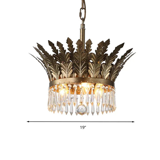 K9 Crystal 2 - Tier Hanging Chandelier Traditional 3/4 Lights Gold/Antique Bronze Ceiling Lamp For