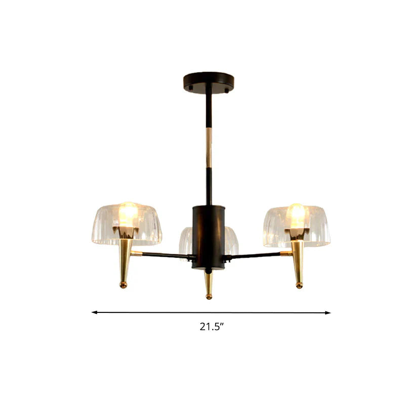 Sputnik Clear Glass Suspension Pendant Light Simple Style 3/5/6 Lights Living Room Chandelier In