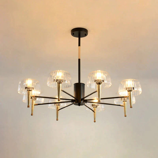 Sputnik Clear Glass Suspension Pendant Light Simple Style 3/5/6 Lights Living Room Chandelier In