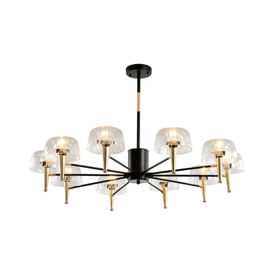 Sputnik Clear Glass Suspension Pendant Light Simple Style 3/5/6 Lights Living Room Chandelier In