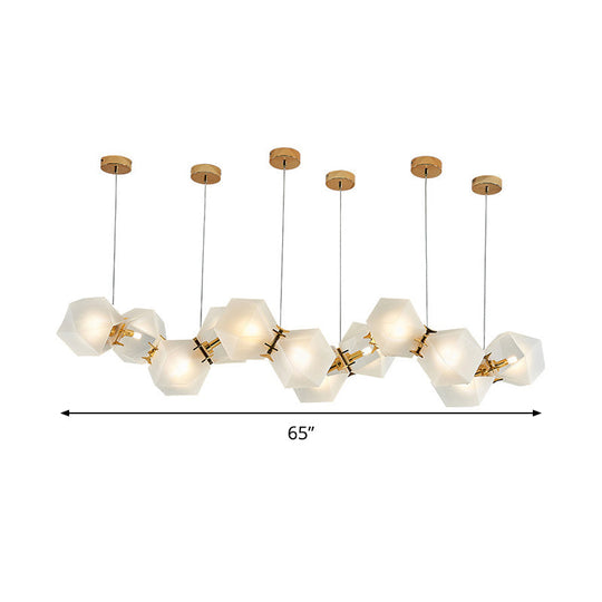 Postmodern Geometric Frosted Glass 6/8/10 Head Gold Hanging Chandelier For A Stylish Lighting