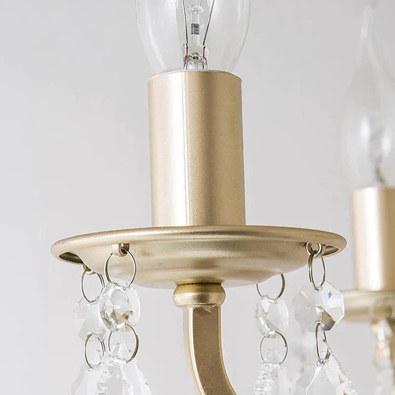 Gold Armed Chandelier Lighting Traditionary 3 Heads Metal Pendant Light Fixture For Dining Room