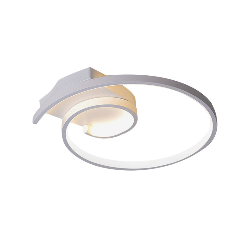 Ultra - Slim Curled Metal Led Flush Mount Ceiling Light - 16.5’/20.5’ Width Modern Style