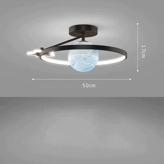 Simple Ceiling Lamp For Home Light In The Bedroom Luxury Planet Children’s Room Black / A White