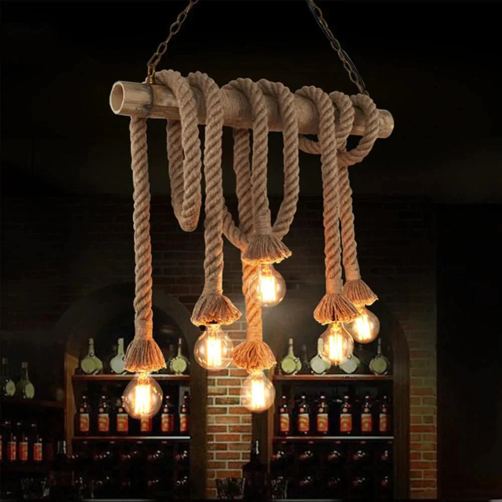 Retro Rope Pendant Light Lamp Loft Vintage Personality Industrial 18Mm 25Mm E27 Edison Bulb