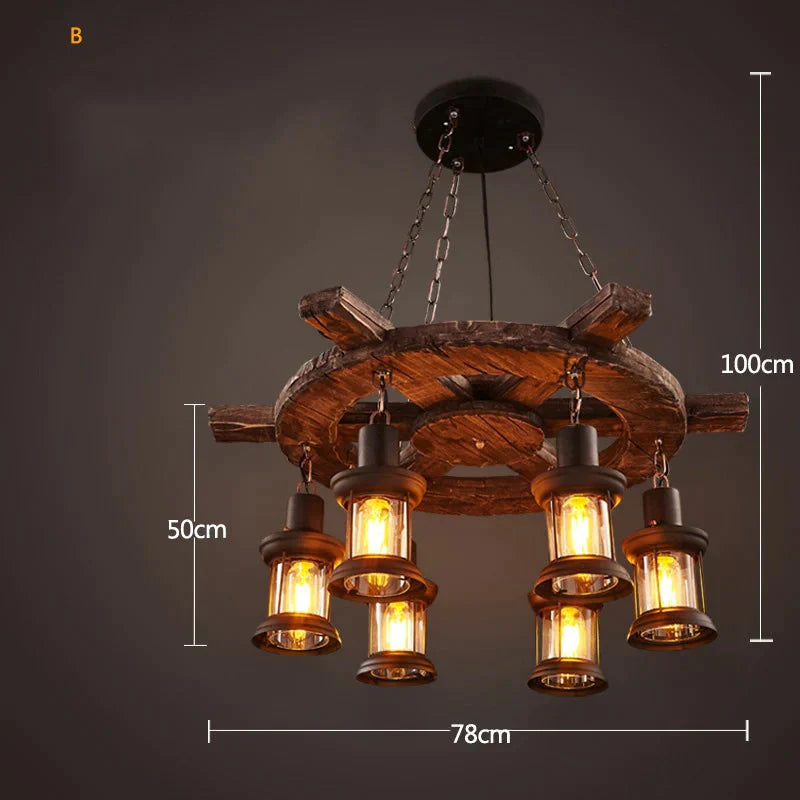 Industrial Wind Chandeliers American Country Restaurant Chandelier Creative Lights B Pendant