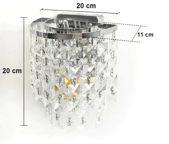 Classic Crystal Chandelier Wall Light Gold Crystalline Sconce Lamp Led Living Room Bedside Glass