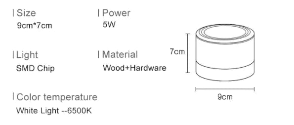 Wood Ceiling Lamp 5W Led Downlight Wooden Light Downlights Lamps Lighting Fixtures Living Down