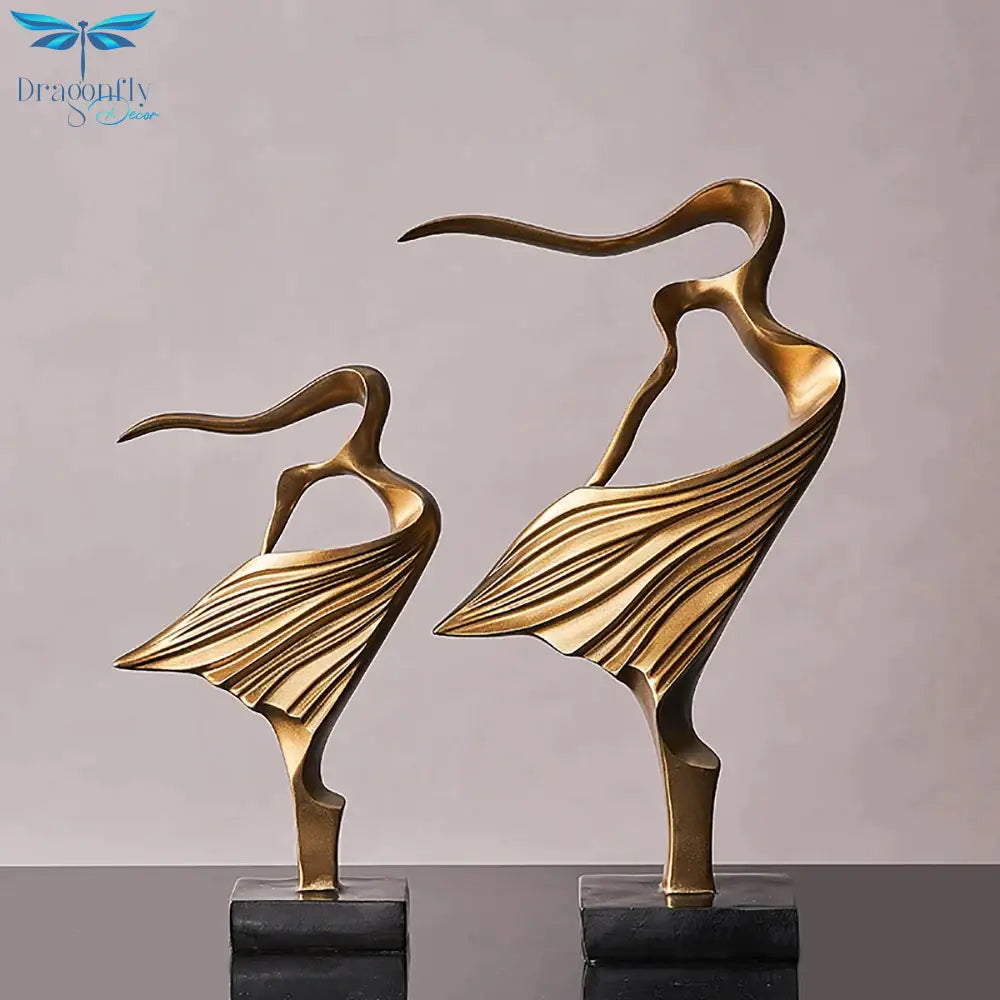 2Pcs Home Decor Accessories For Living Room Resin Abstract Extravagance Girl Statues Sculptures