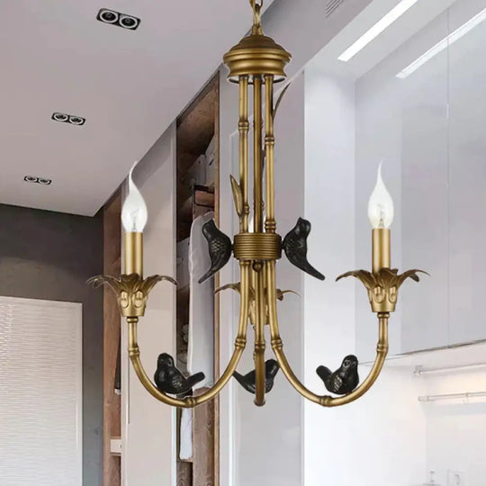 3/6/8 Lights Candelabra Ceiling Chandelier Rustic Brass Metal Pendant Lighting For Living Room 3 /