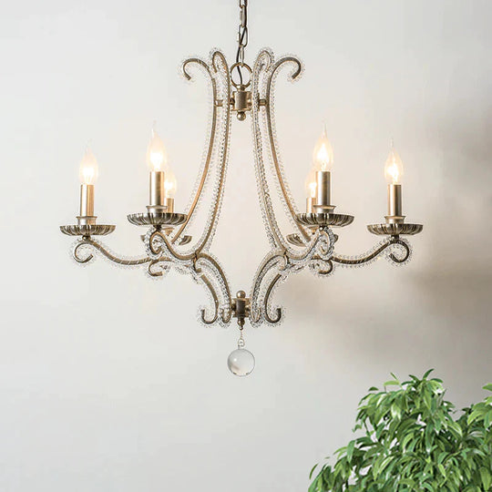 Candlestick Crystal Chandelier Lighting Simple 3/6/8 Lights Living Room Hanging Pendant Light In